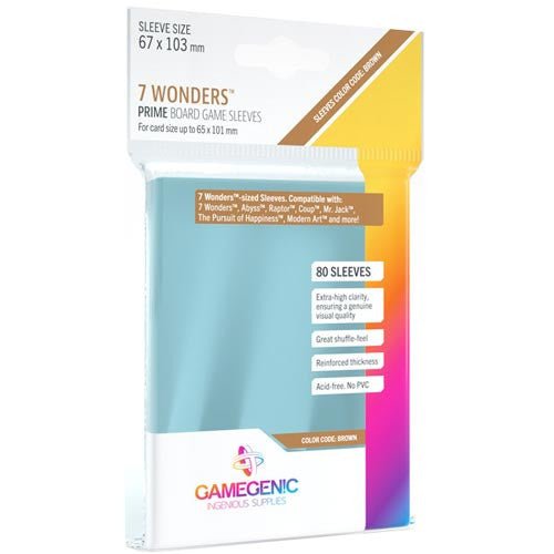 Prime Sleeves: 7 Wonders - WiredVillage Games - Gamegenic